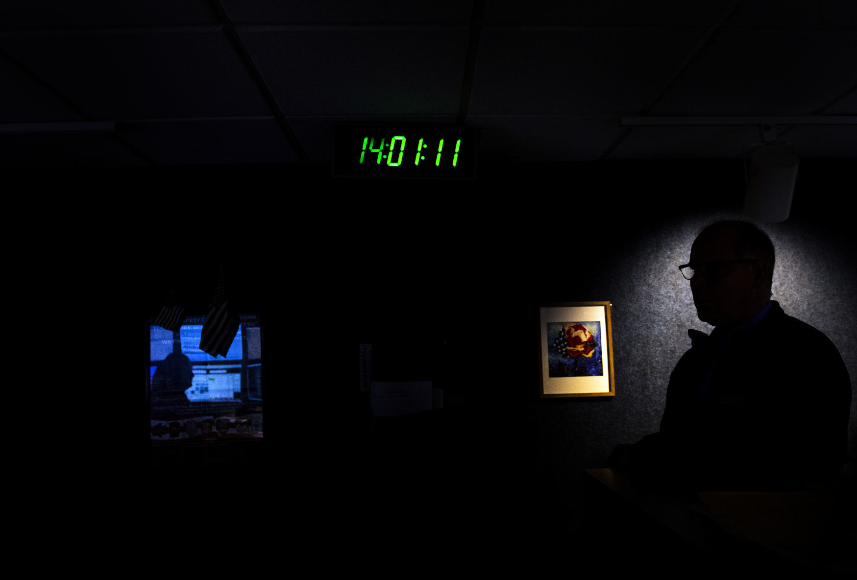 Silhouetted in darkness
